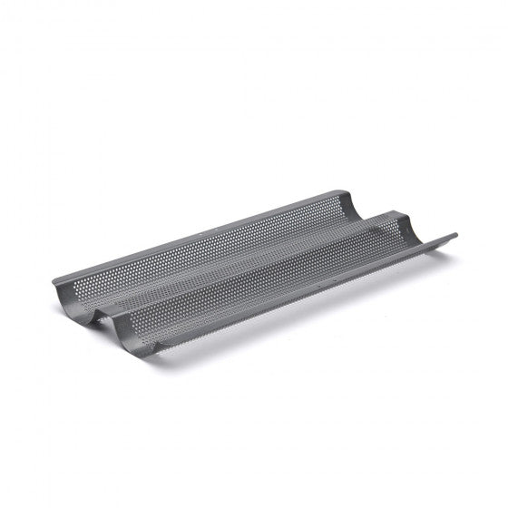 Plaque à Baguette Française Perforée Anti-adhésive - Moule 4 Baguettes En Acier Carbone - Cuisson Parfaite Croûte Croustillante