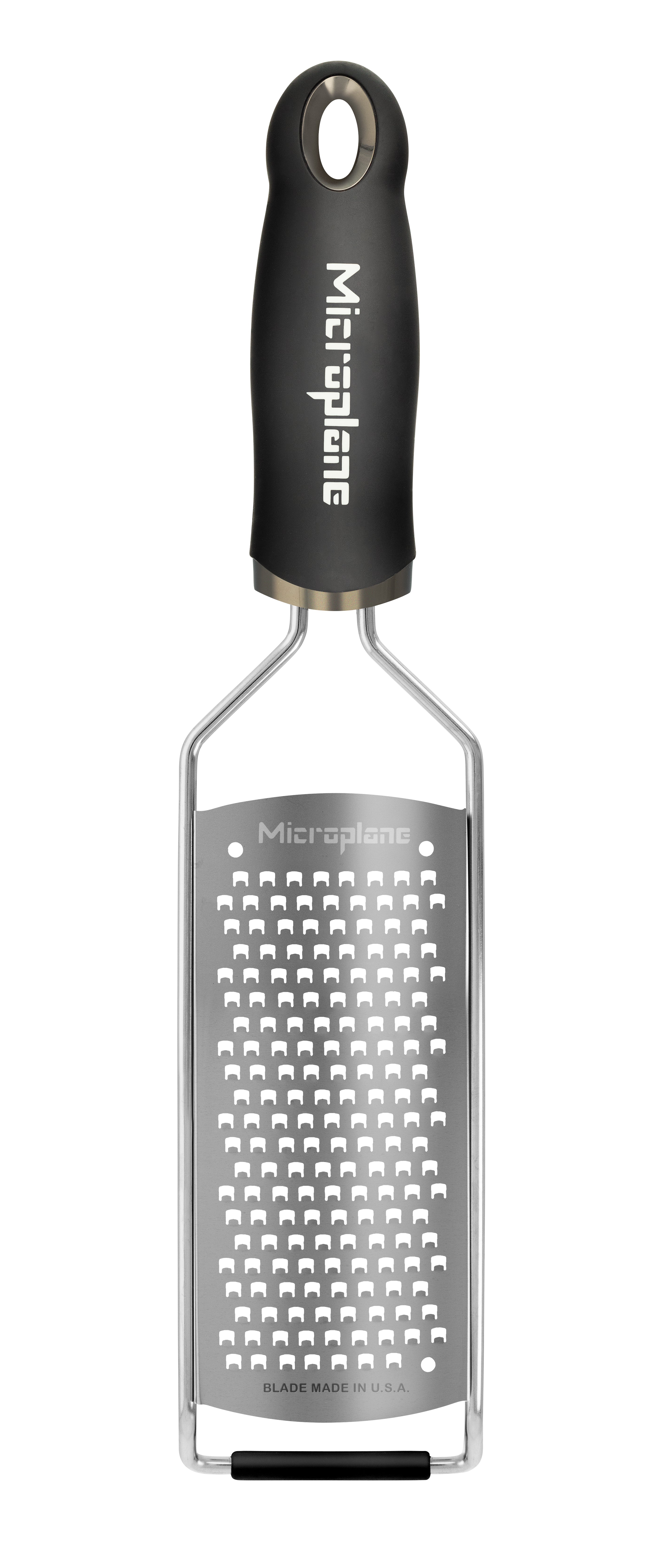 Râpe Microplane Gros Grains - Noir/Acier Inoxydable - Pour Légumes, Fromage, Chocolat - Lame USA
