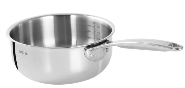 Casserole saucier graduée en inox Castel'pro, compatible induction | CRISTEL