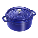 Cocotte ronde en fonte émaillée bleu intense fabriquée en France | STAUB