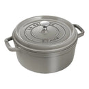 Cocotte ronde en fonte émaillée gris graphite fabriquée en France | STAUB