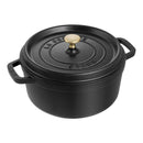 Cocotte ronde en fonte émaillée noire fabriquée en France | STAUB