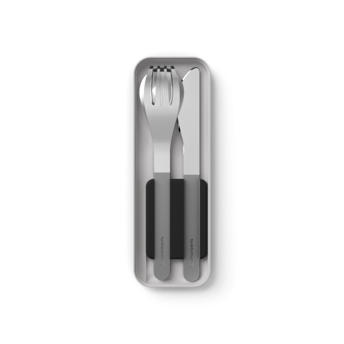 Couverts nomades en acier inoxydable noir | MON BENTO