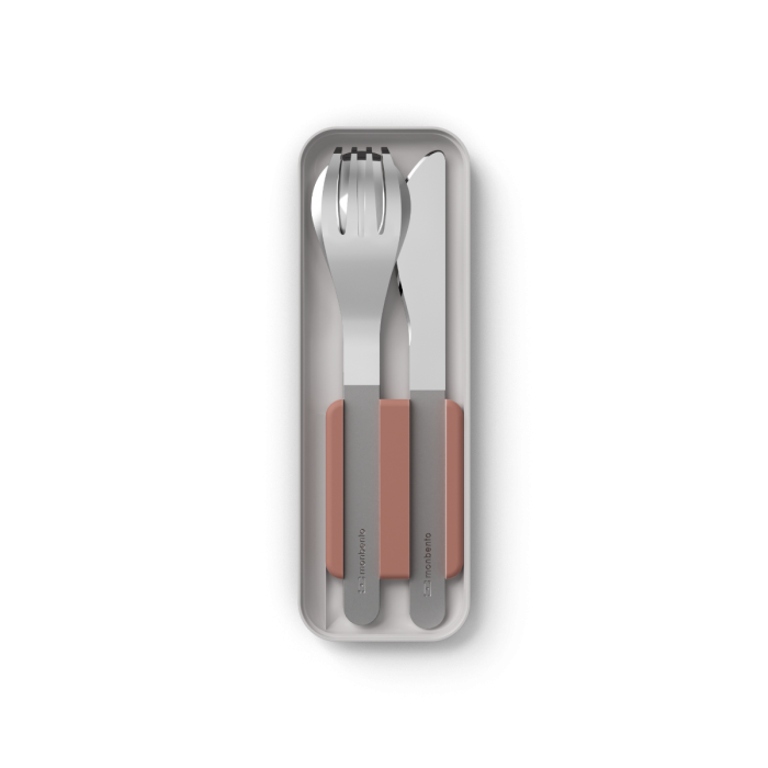 Couverts nomades en acier inoxydable rose moka | MON BENTO