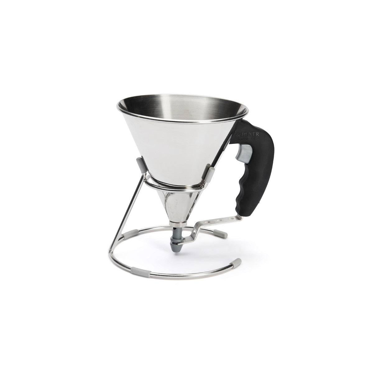 Piston Kitchen Entonnoir à piston 0.8L en inox avec pied | DE BUYER