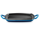 Gril rectangulaire en fonte émaillée bleu azur | LE CREUSET