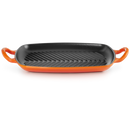Gril rectangulaire en fonte émaillée orange volcanique | LE CREUSET