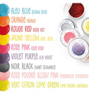 9 colorants alimentaires en poudre ultra intense , noir, violet, rouge, orange, jaune, bleu, vert, rose | SCRAP COOKING