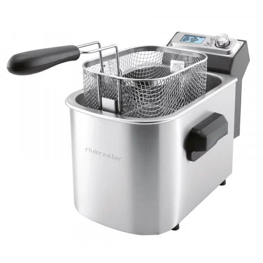 Friteuse digitale en inox avec panier en inox  | RIVIERA & BAR