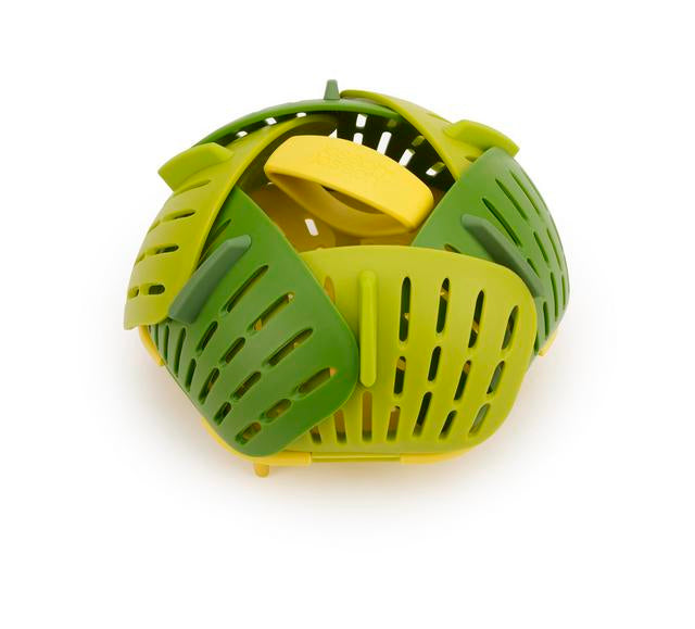 Panier vapeur pliable vert sans BPA fermé | JOSEPH JOSEPH  