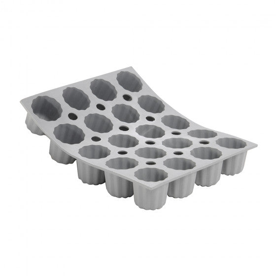 Plaque 20 mini cannelés bordelais en silicone Elastomoule | DE BUYER