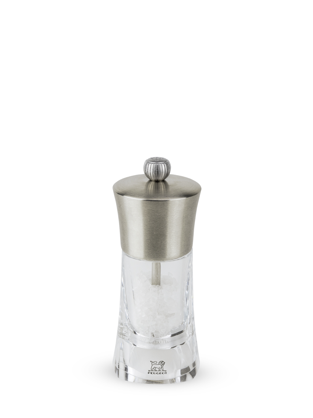 Peugeot Ouessant Moulin à Sel Inox/Acrylique 14 Cm – Mécanisme Garanti à Vie – Design Élégant Et Pratique