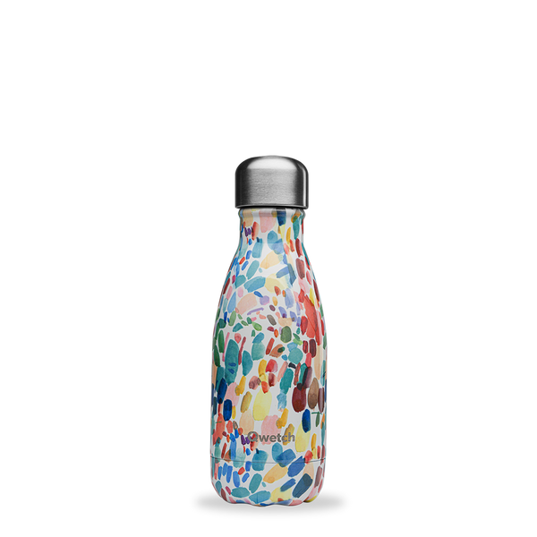 Bouteille isotherme et étanche Arty 260 ml avec ses motifs coups de pinceaux multicolores