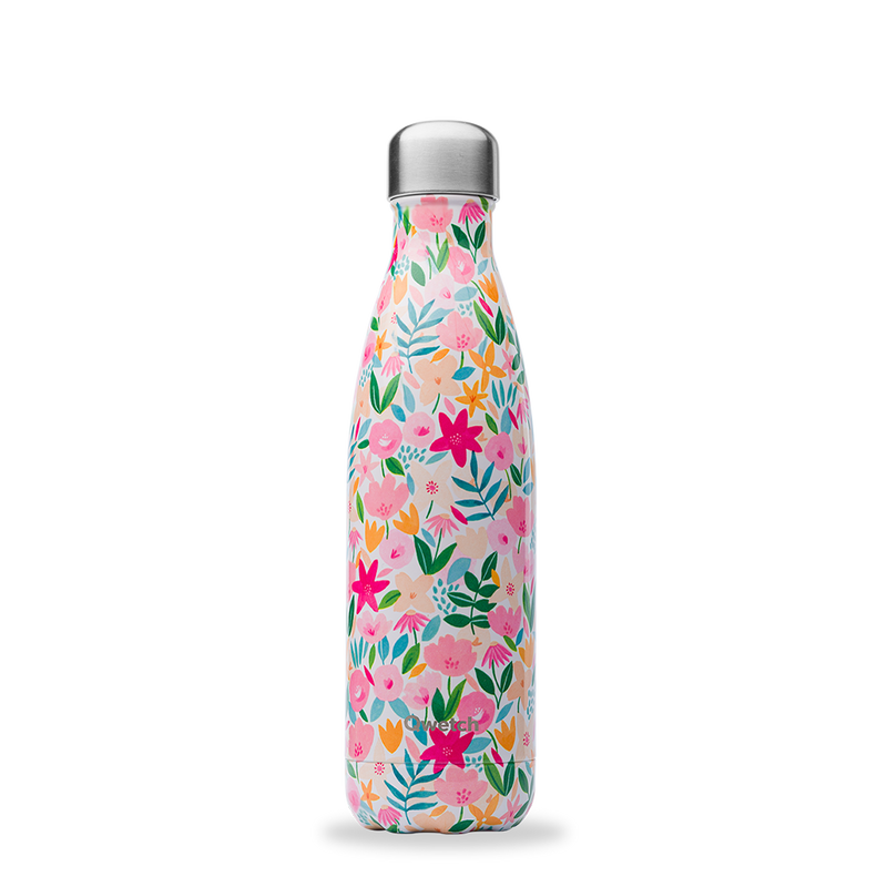 Bouteille isotherme et étanche 500 ml Flora avec motifs fleurs roses