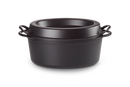 Cocotte ovale noire doufeu en fonte émaillée LE CREUSET