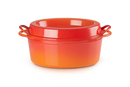 Cocotte ovale orange volcanique doufeu en fonte émaillée LE CREUSET